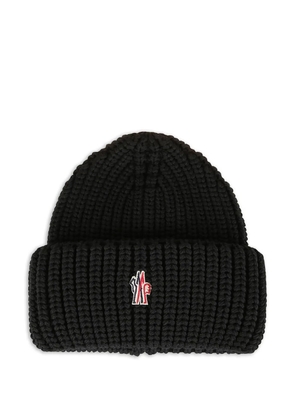 Moncler Grenoble ribbed beanie hat - Black
