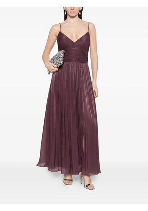 Costarellos Fayla pleated V-neck maxi dress - Purple
