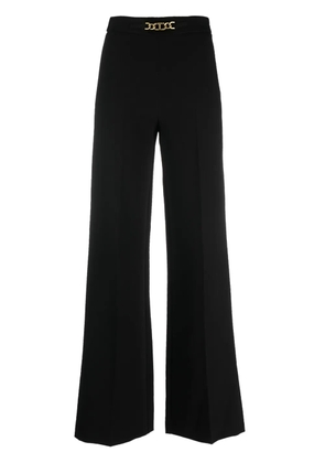 TWINSET Oval-T chain wide-leg trousers - Black