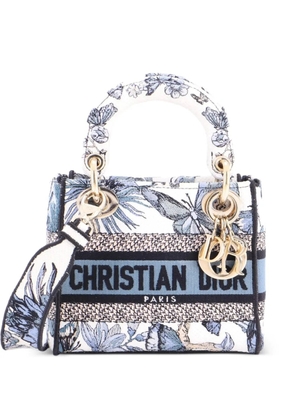 Christian Dior Pre-Owned Lady D-Lite Bag Embroidered Canvas Mini satchel - Blue