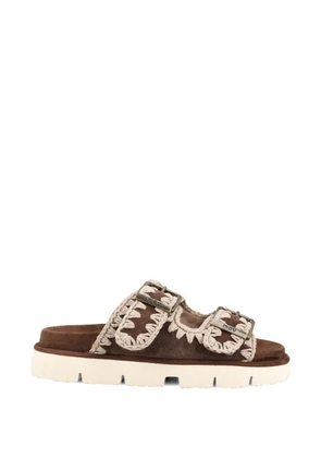 Mou buckle crocheted sandals - Brown
