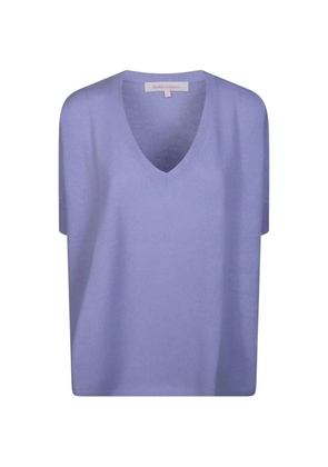 absolut cashmere V-neck short-sleeve cashmere T-shirt - Purple