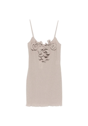 Magda Butrym floral-appliqué mini dress - Brown