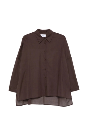Niu asymmetric-hem shirt - Brown