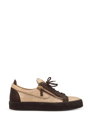 Giuseppe Zanotti Vintage Zanotti Frankie snake-print leather sneakers - Neutrals