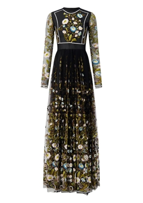Giambattista Valli Ramages-embroidered silk-tulle gown - Black