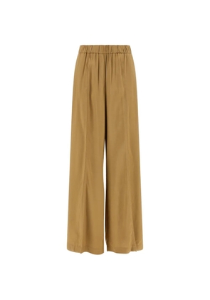 Nude elastic-waistband trousers - Brown