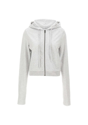 ENTIRE STUDIOS zip drawstring cropped hoodie - Grey