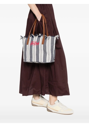 MC2 Saint Barth striped frayed tote bag - Blue