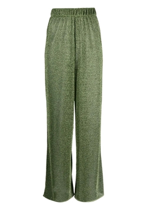 Oséree lurex-detail high-waisted trousers - Green