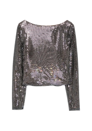 Self-Portrait embellished long-sleeved blouse - Black