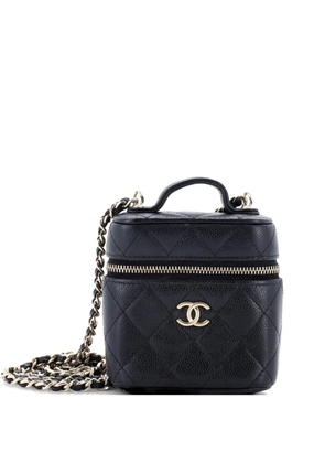 CHANEL Pre-Owned Handle with Care Vanity Case with Chain Quilted Caviar crossbody bag - Black