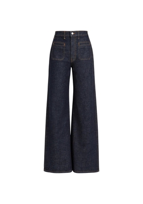 KHAITE Delmonico patch pocket wide-leg jeans - Blue