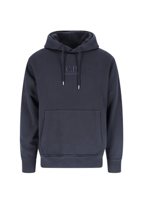 C.P. Company long-sleeve logo-detail hoodie - Blue