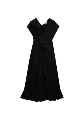 MSGM ruffled V-neck dress - Black