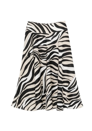 Marella zebra print midi skirt - Black
