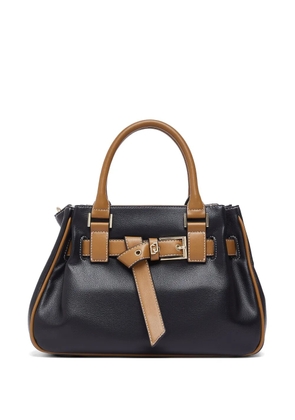 LIU JO small two-tone buckle tote bag - Black