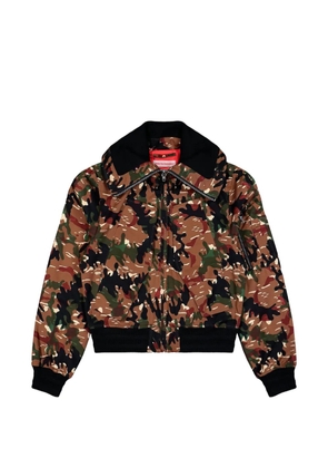 Walter Van Beirendonck camouflage zip bomber jacket - Brown