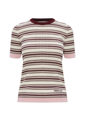 Moncler striped knitted T-shirt - Neutrals