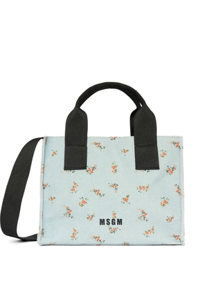 MSGM floral-print tote bag - Blue