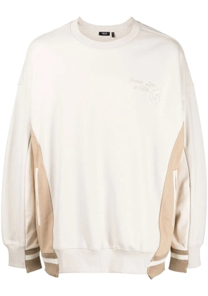 FIVE CM embroidered-logo sweatshirt - Neutrals