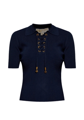 Michael Michael Kors lace-up polo top - Blue