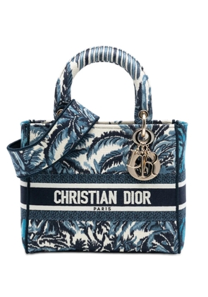 Christian Dior Pre-Owned 2020 Medium Embroidered Canvas Palm Tree Toile De Jouy Lady D Lite satchel - Blue