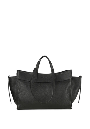 VISONA` leather tote bag - Black