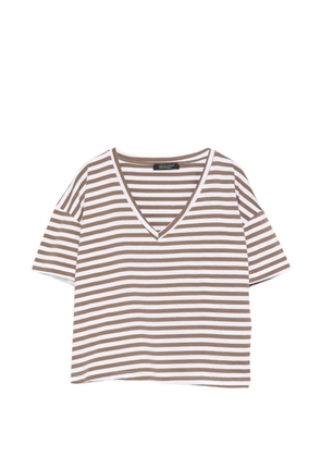 Aragona striped V-neck T-shirt - White