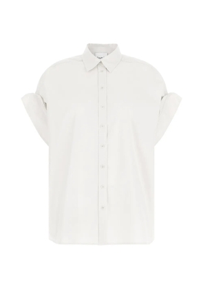 Nude poplin cotton shirt - White