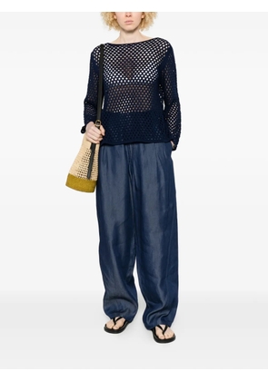 Intrecci open knit sweater - Blue