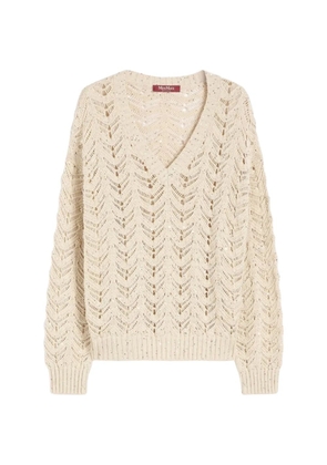 Max Mara openwork V-neck sweater - Neutrals