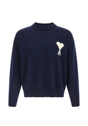 AMI Paris intarsia crew-neck sweater - Blue