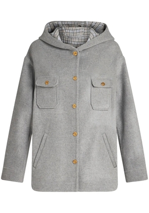ETRO hooded cashmere jacket - Grey