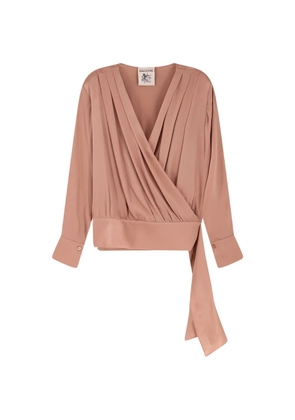 Semicouture V-neck long-sleeve blouse - Pink