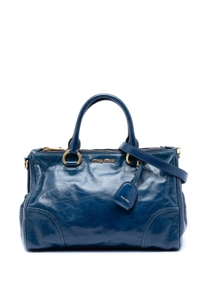 Miu Miu Pre-Owned 2010-2026 Vitello Shine Double Zip satchel - Blue