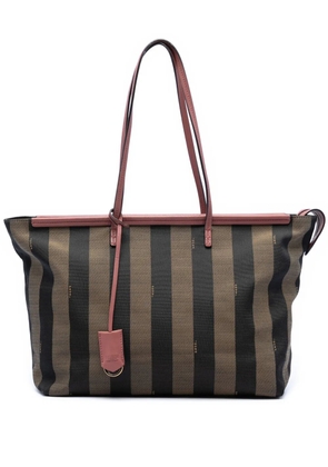 Fendi Pre-Owned 2010-2026 Medium Pequin Canvas Roll tote bag - Brown