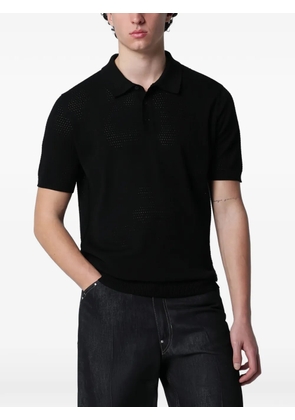 Roberto Collina pointelle knit polo shirt - Black