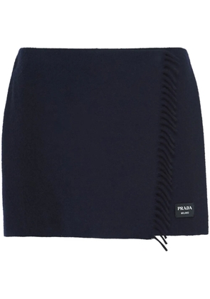 Prada wraparound cashmere miniskirt - Blue