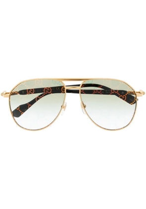 Gucci Eyewear pilot-frame tinted sunglasses - Gold
