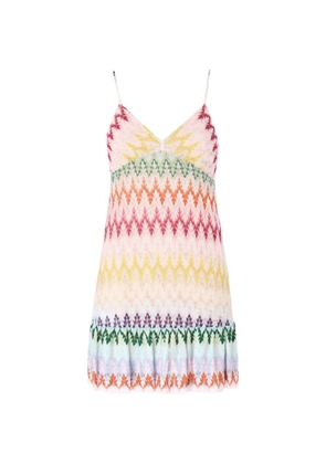 Missoni V-neck chevron-pattern mini dress - Neutrals