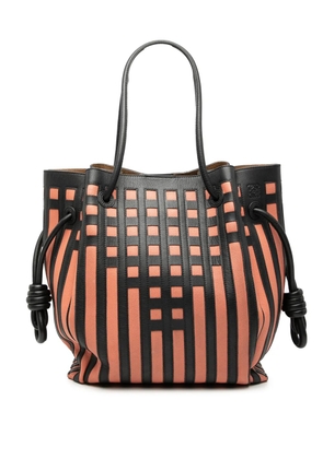 Loewe Pre-Owned 2010-2025 Leather Grid Flamenco Knot tote bag - Black
