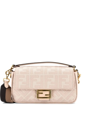 Fendi Pre-Owned Baguette NM Bag Zucca Embroidered Canvas Medium shoulder bag - Neutrals
