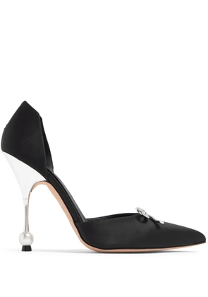 Giambattista Valli 105mm bow-embellished satin pumps - Black