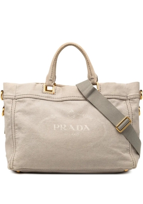 Prada Pre-Owned 2013-2025 Denim Canapa Logo satchel - Brown