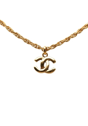CHANEL Pre-Owned 1970-1980 Gold Plated CC Pendant Necklace costume necklace