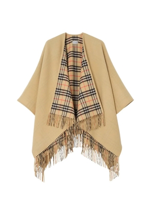 Burberry reversible Check wool cape - Neutrals