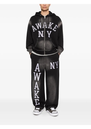 Awake NY letter appliqués trousers - Black