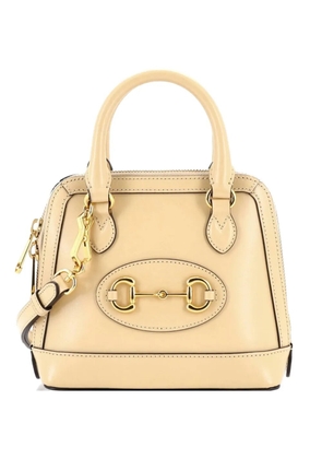 Gucci Pre-Owned Horsebit 1955 Top Handle Bag Leather Mini crossbody bag - Neutrals