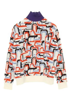 Prada Pre-Owned 2020s geometric-pattern knit sweater - White